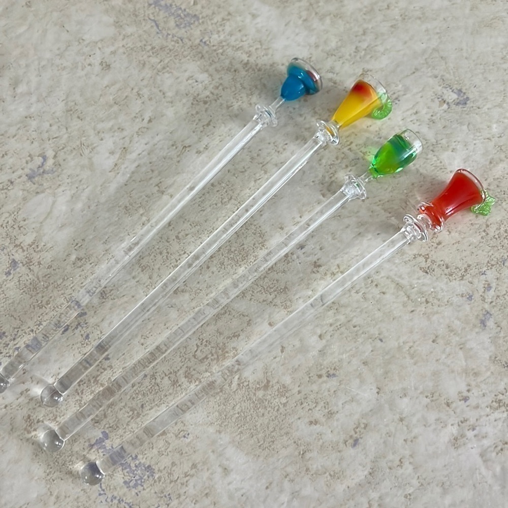 Plastic Cocktail Swizzle Sticks set of 4